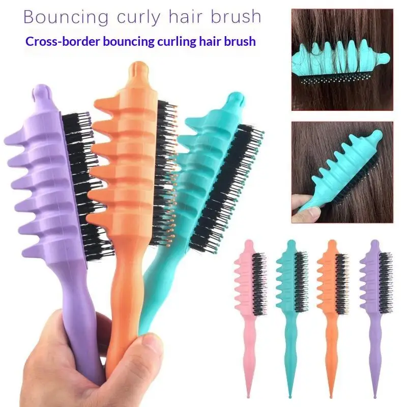 1PC Salon Quality Curling Hair Styling Brush Men Women Comb Shape Curly Reduce Pulling Hairdressing Tool