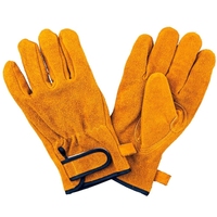 Men Leather Work Gloves 932℉ Heat Resistant Forge Welding Gloves with Insulated Lining for Grill BBQ Stove Construction Ranching