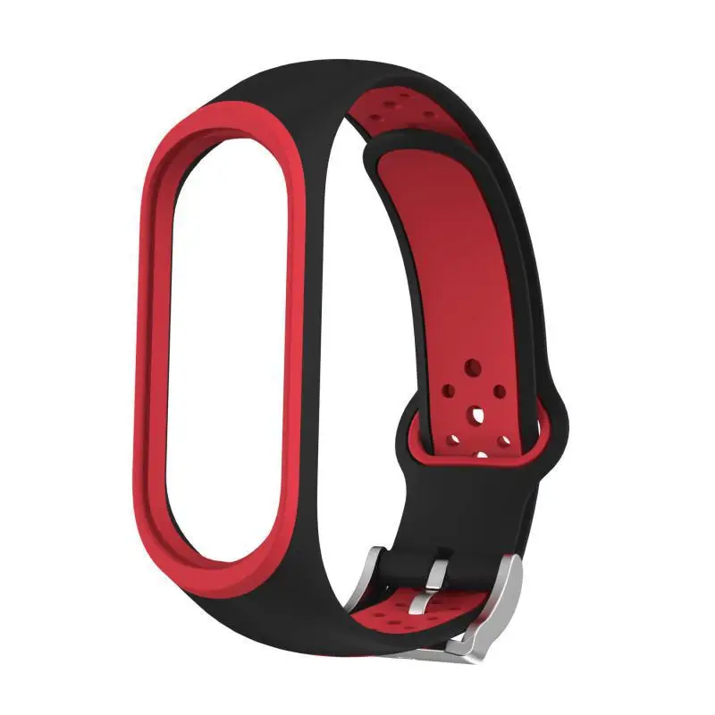 Xiaomi Mi Band 3および4/5/6用のシリコンストラップ,ダブルカラーtpuストラップ