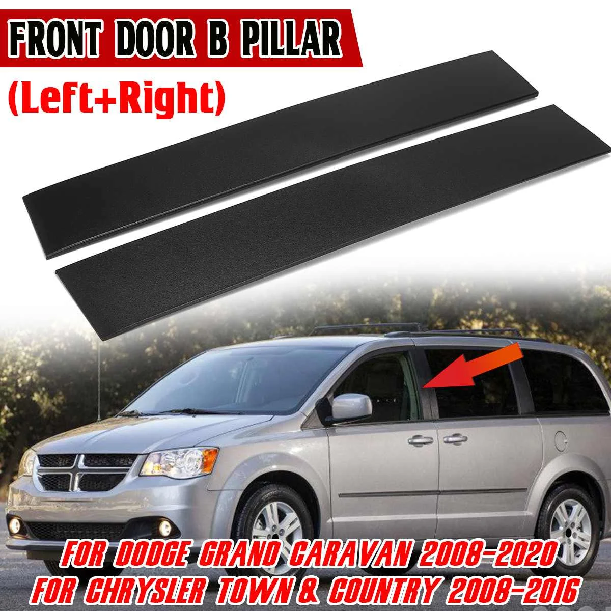 L&R Car Side Front Door B Pillar Window Trim Tape ForChrysler Town Country For Dodge Grand For Caravan 5020665AD 5020665AC