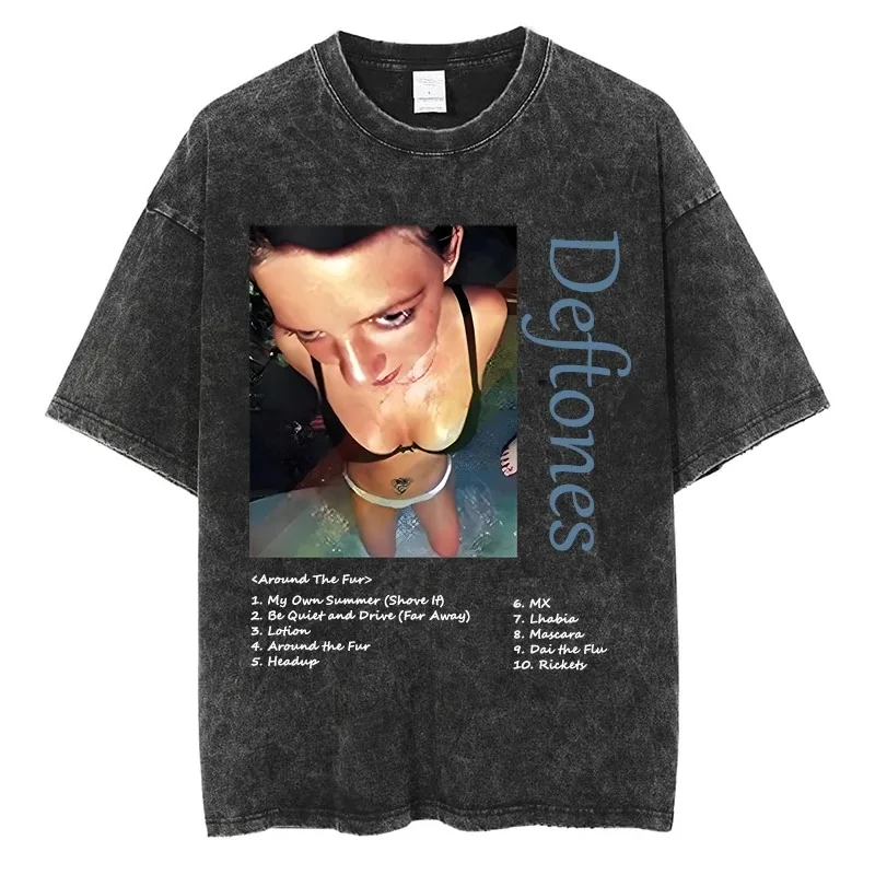 Deftones Band-Diamond Eyes Music Album Cover T-Shirt Metal Rock Clothes Cotton Vintage Short Sleeve Tees For Men Streetwear Tops