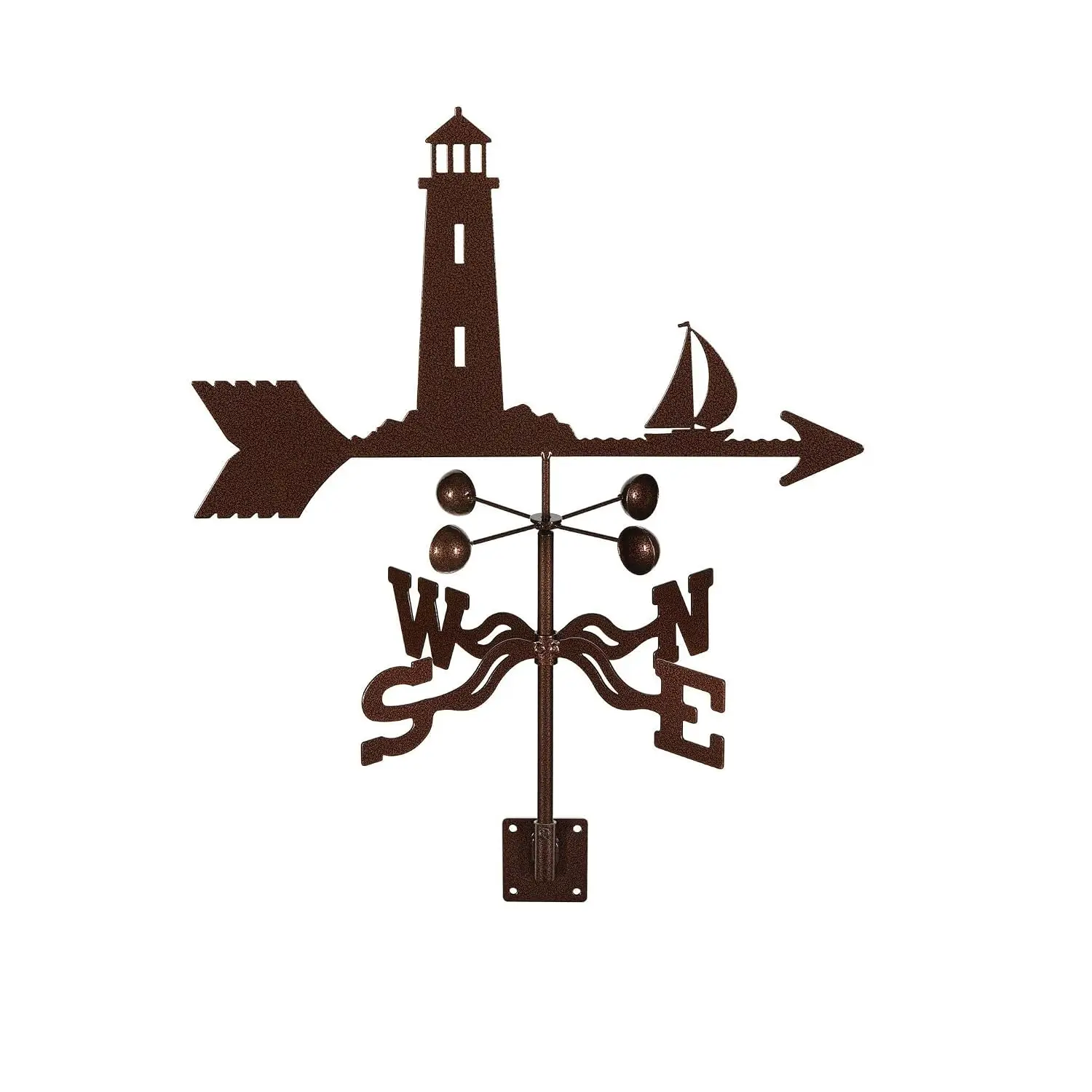 EZ Vane Steel Lighthouse Weathervane with Wind Cups, Post Mount
