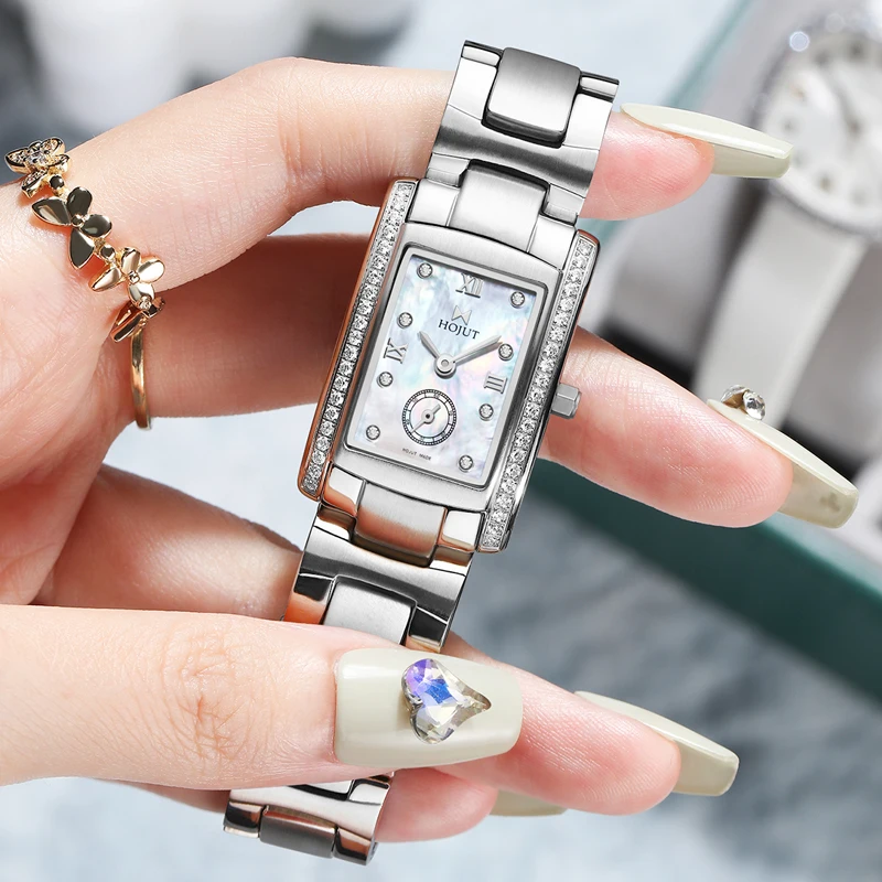 Classic square waterproof stainless steel material women\'s quartz watch