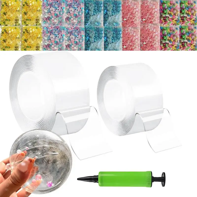 Nano Tape Bubble Kit Double Sided Tape Plastic Bubbles Balloon Two Sided Tape For DIY Craft Kit Party Favors Toys Relieve Stress