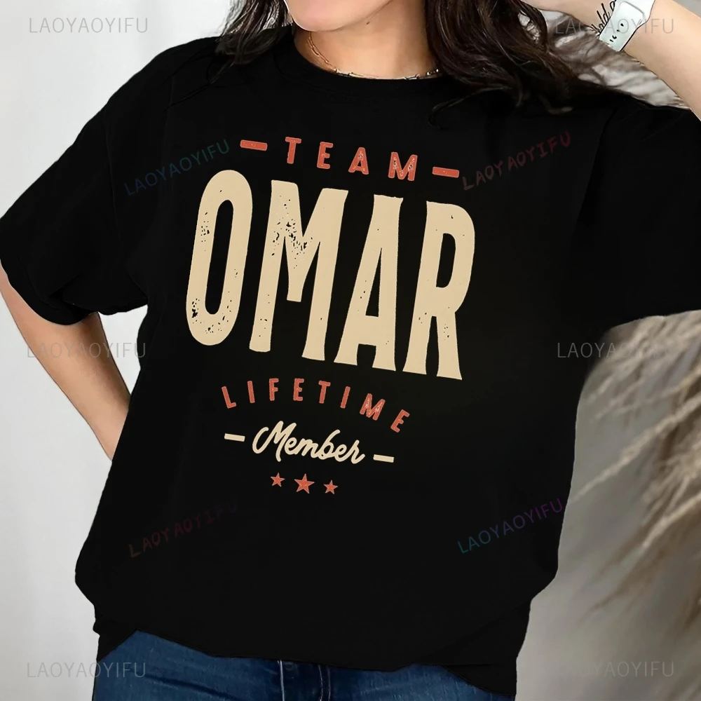 TEAM OMAR LIFETIME Membeh Printed T-shirt Top Omar Rudberg Trend Harajuku Short Sleeved Unisex Shirt Pattern Large T-shirt