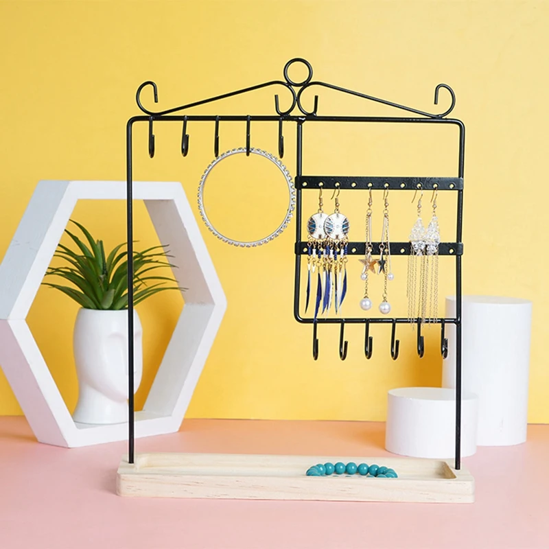 Vorhang-Typ Schmuck Display Rack Mädchen Schmink tisch Dekorationen Ohrring Schmuck Lager regal Schmuck Rack einfach zu installieren