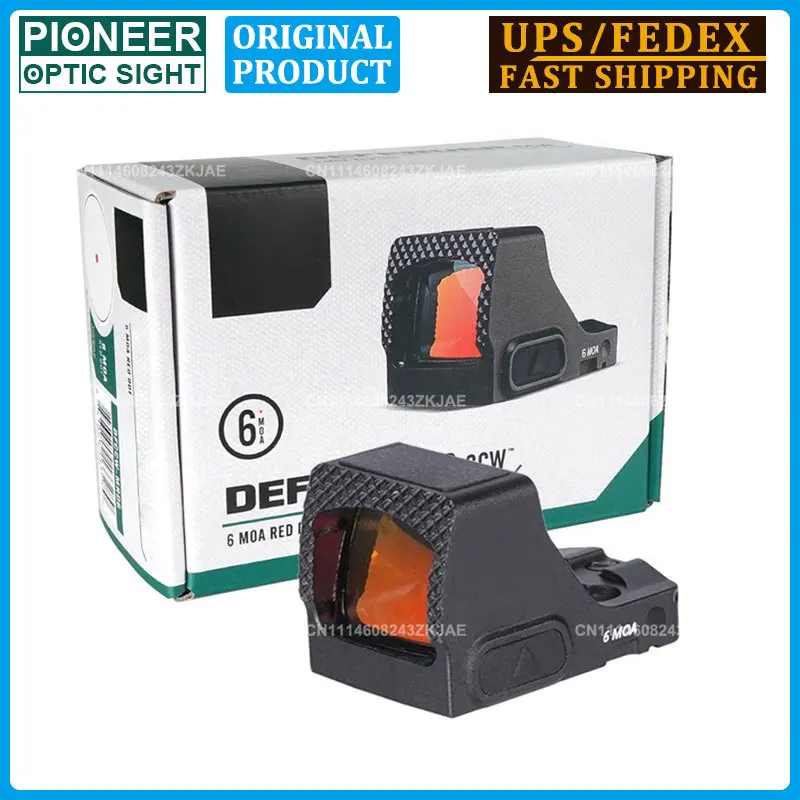 ORIGINAL DEFENDER-CCW 6MOA Pistol Red Dot Sight Shield RMSc Footprint Handgun Sight Rifle Scope W/20MM Picatinny Rail Mount