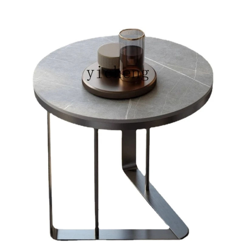 

HYP Minimalist Stone Plate Corner Table Sofa Side Table Stainless Steel