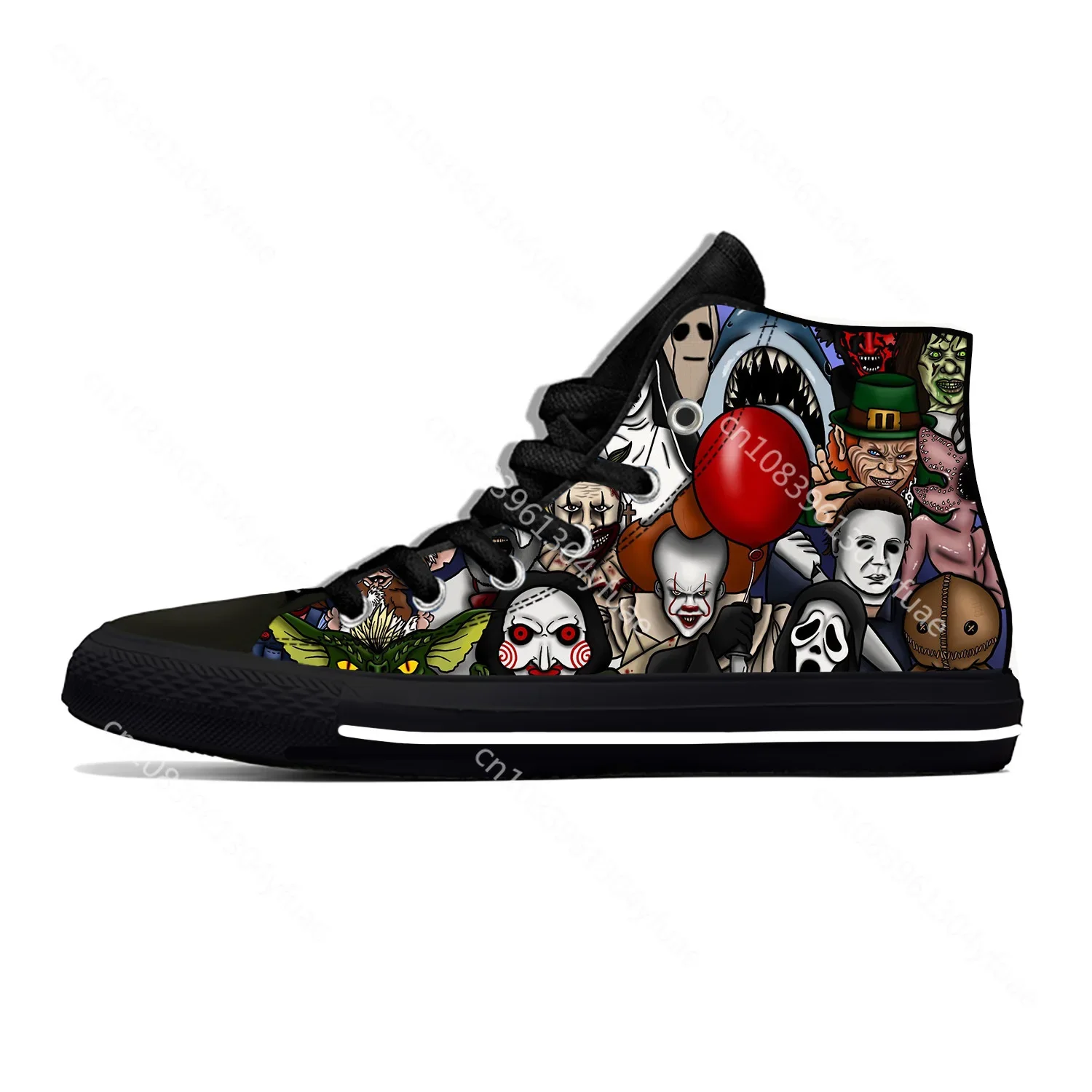 Myer Horror Pinhead Chucky Jaws Ghostface Michael Casual Cloth Shoes High Top Lightweight Breathable 3D Print Men Women Sneakers