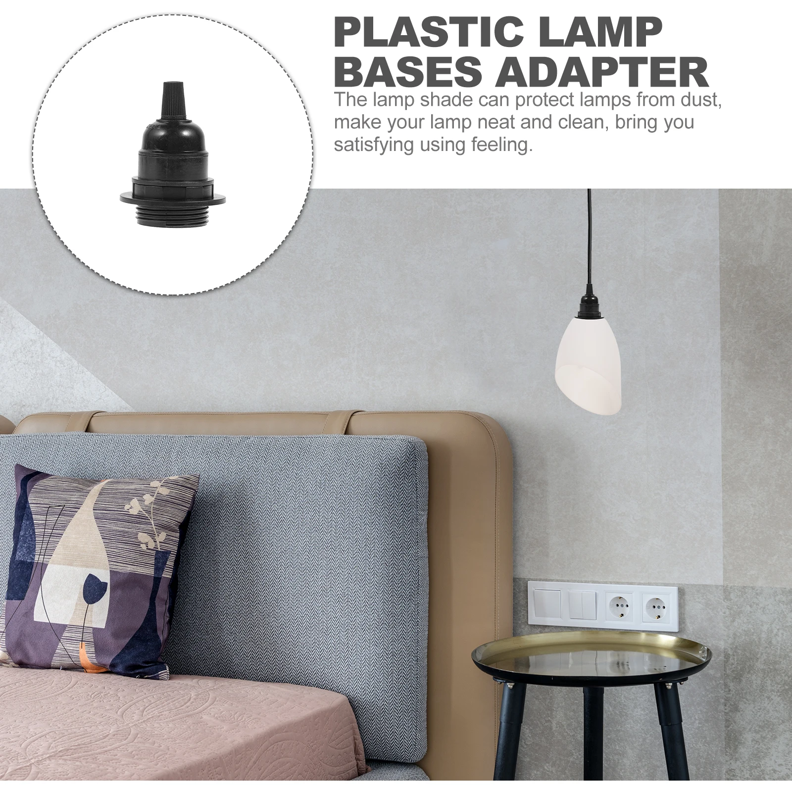 

E27 E26 Lamp Base Holder Socket Screw-in Adapter Replacement Part for Pendant Light Bulb Screw Type Easy Install