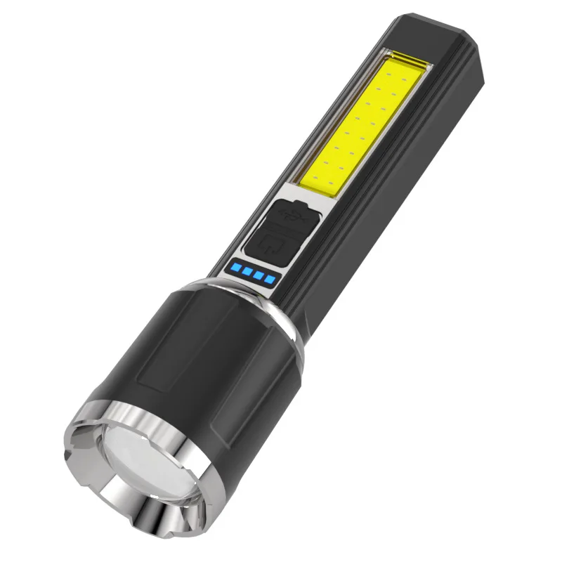 Probe LED Mini Household USB Charging Zoom Flashlight Long Range Strong Light Portable Durable Rechargeable Outdoor