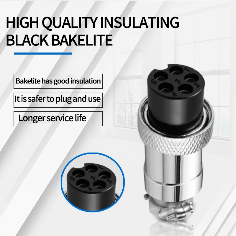 1PCS GX12 Auto Waterproof Connectors 2-7 Pins with Power Cable Line Socket Plug—Suitable for Industrial Machinery and Equipment