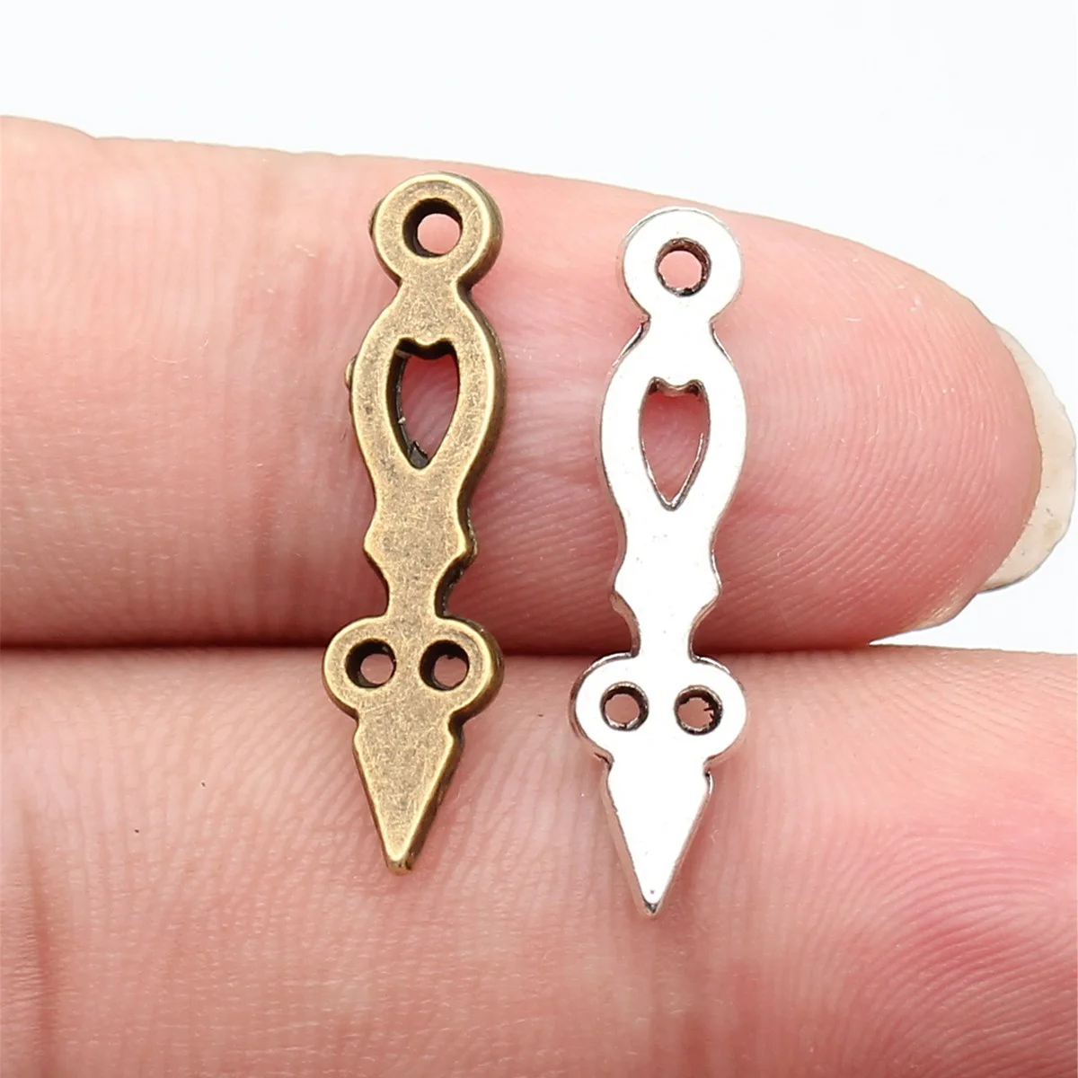 WYSIWYG 20pcs 26x7mm 2 Colors Pointer Charms Pendant For DIY Jewelry Making Handmade Jewelry Craft Findings