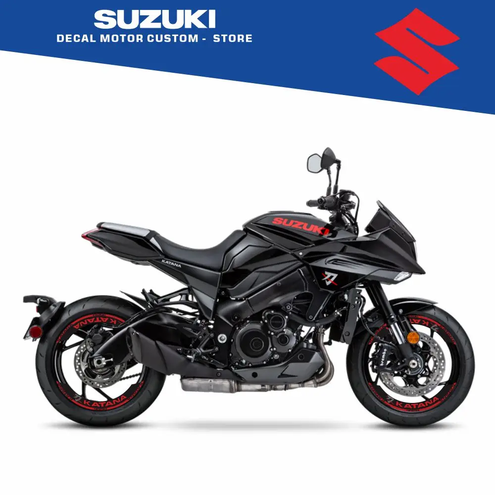 8 قطع خطوط شارات أمامية + حافة خلفية ملصقات شارات عجلة 2 قطعة شارات لسوزوكي كاتانا #2