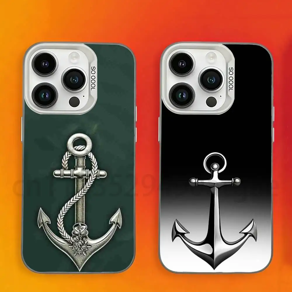 

Anchor Boat Ship Wheel Phone Case For iPhone 17,16,15,14,13,12,11,Pro,Max,Plus,Mini Candy Matte Shockproof Cover