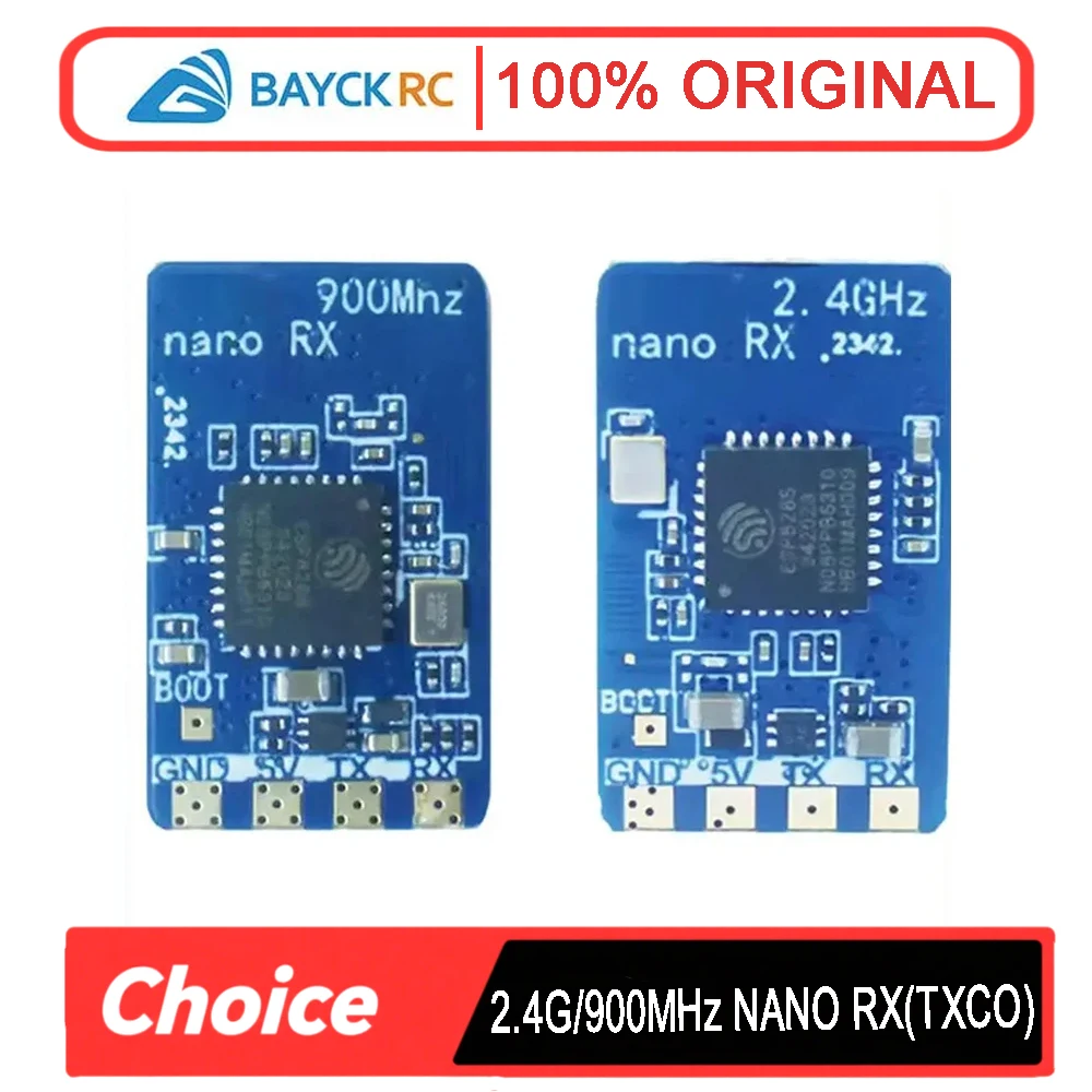 Receptor BAYCK ELRS NANO: banda dual de 2,4 GHz/900 MHz, antena en T, actualización WiFi, baja latencia (para drones de carreras con visión en primera persona de largo alcance)