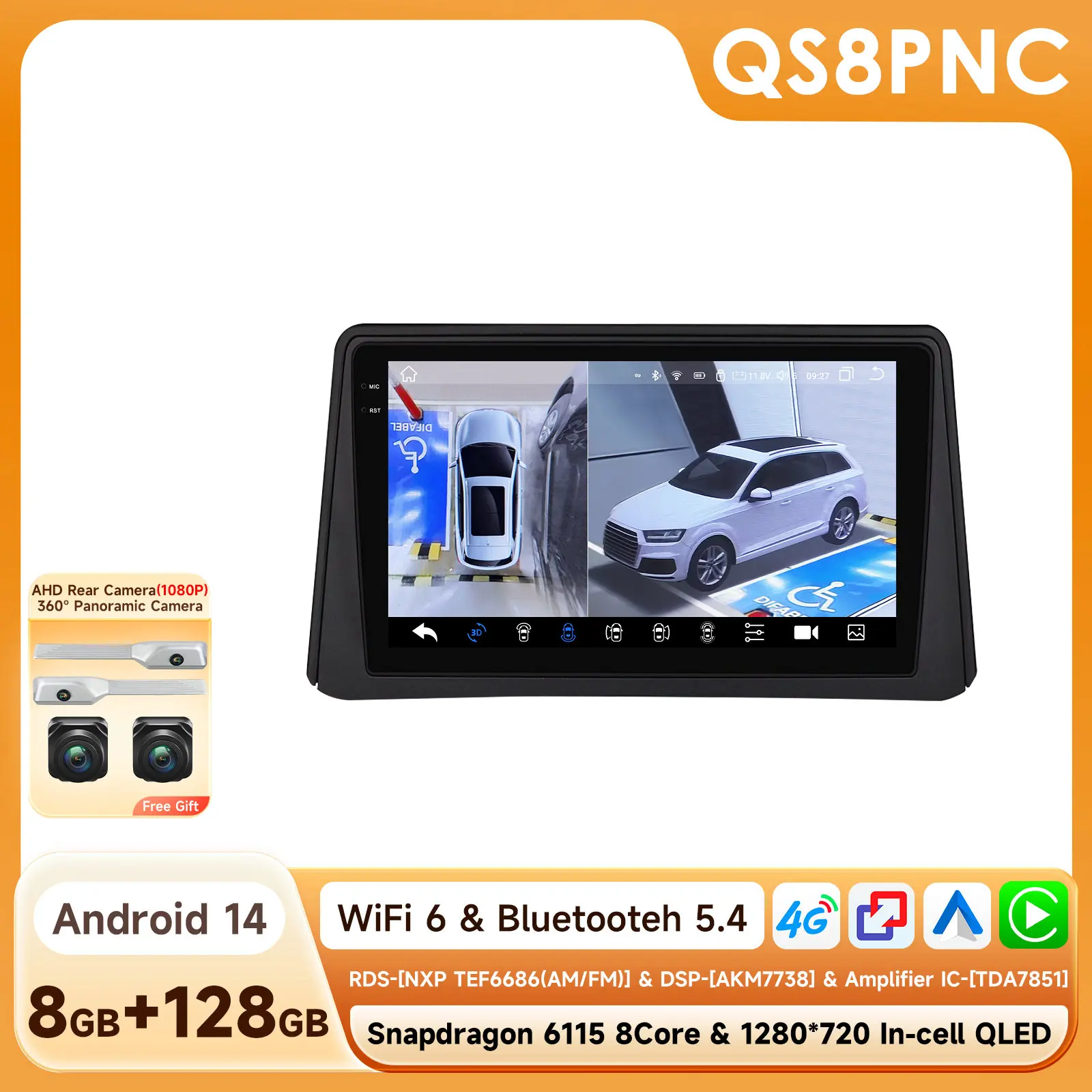 8G 128G 2Din Android 14 Autoradio Multimedia Speler voor Opel Mokka 2012 2013 2014 2015 2016 Autoradio GPS Navi Wifi Audio Stereo