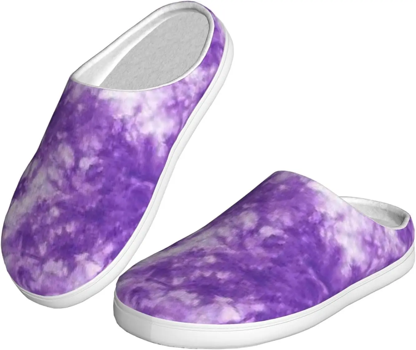 Pantofole da casa antiscivolo in cotone TPR in flanella Tie Dye Galaxy Star per donna uomo