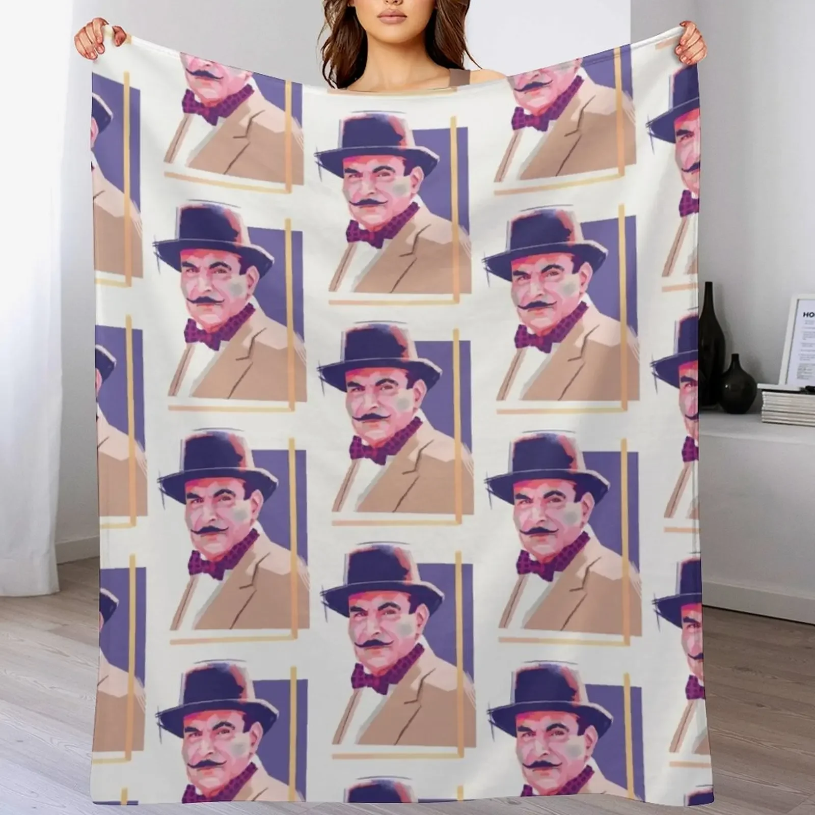

Hercule Poirot II Baseball  Sleeve Throw Blanket Men's Soft Warm Throw Blanket for Couch
