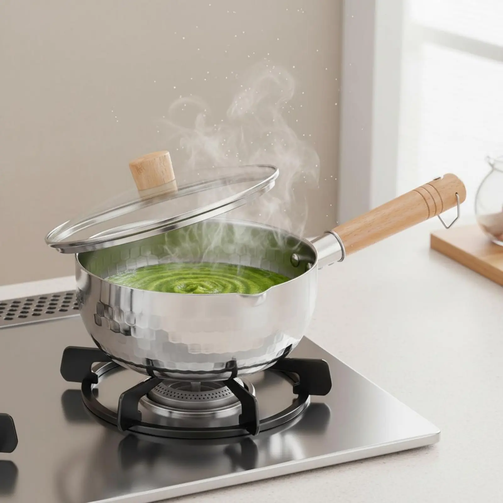 Japanese Yukihira Pan Versatile Yukihira Saucepan Uncoated Milk Pan Two Flow Spouts Japanese Design Pot Anti-Overflow Design