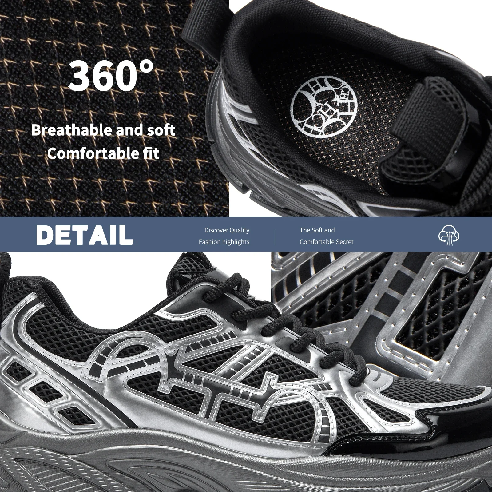 2025 Men's Shoes Luxury Brand Sneakers Lightweight Breathable Mesh Running Shoes Outdoor Casual Athletic Ball Lace Up Designs