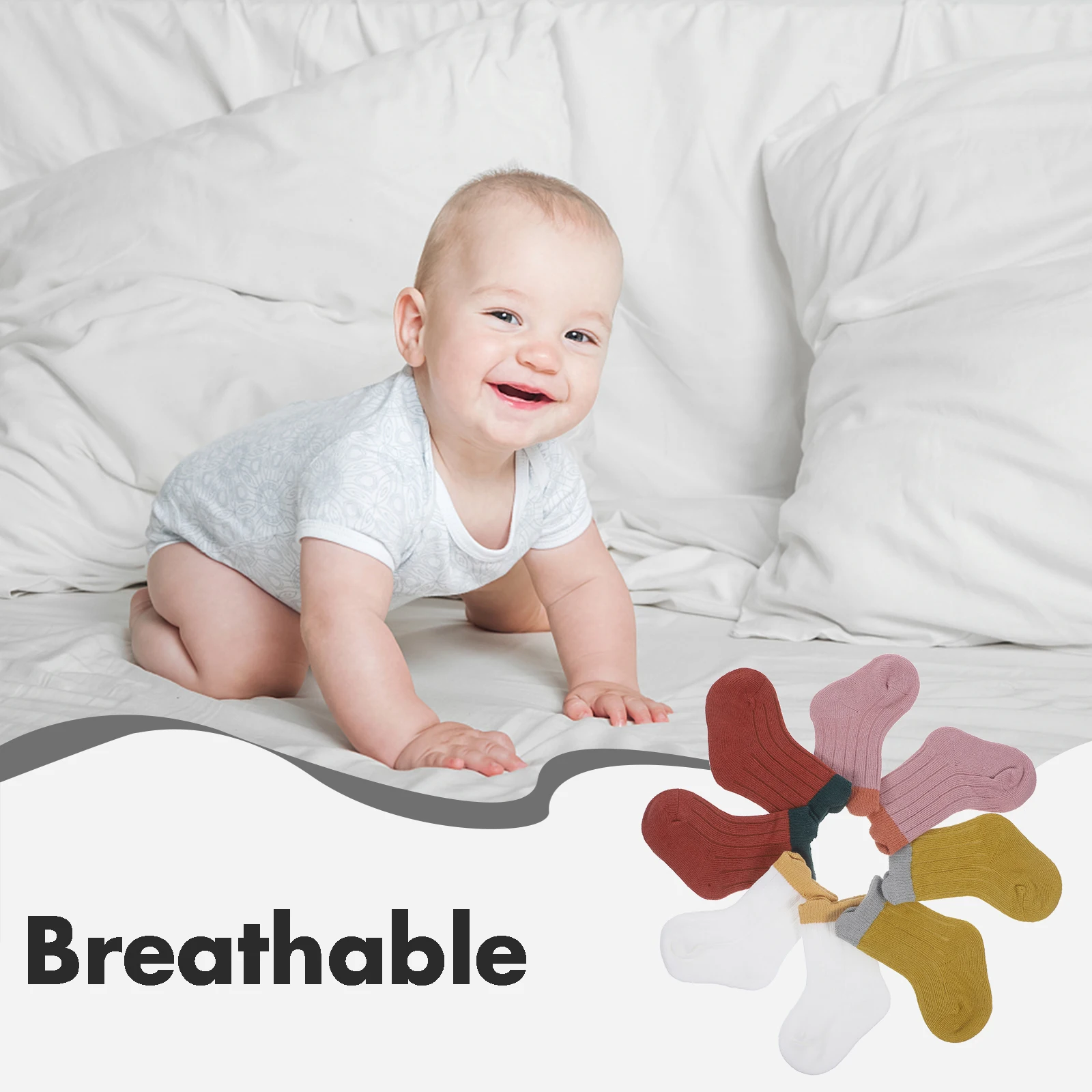 Calzini corti per bambini da bambino Calzini alla caviglia in cotone per neonate Neonati morbidi e traspiranti Confortevoli Adorabili regalo di compleanno