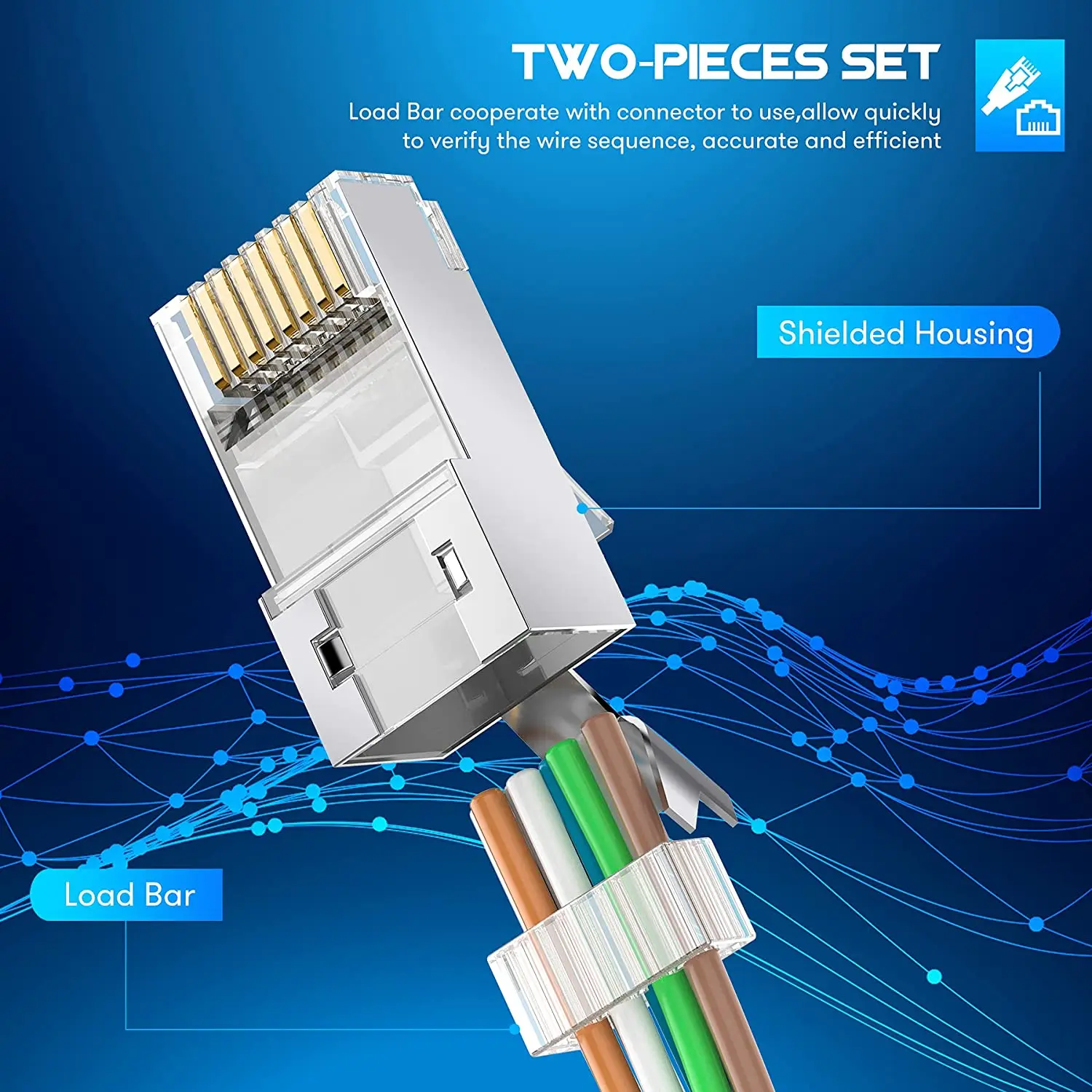 ZoeRax 30PCS RJ45 Cat8 Cat7 & Cat6A Pass Through connectors 8P8C 50UM Gold Plated Shielded FTP/STP | RJ45 Network Modular Plug