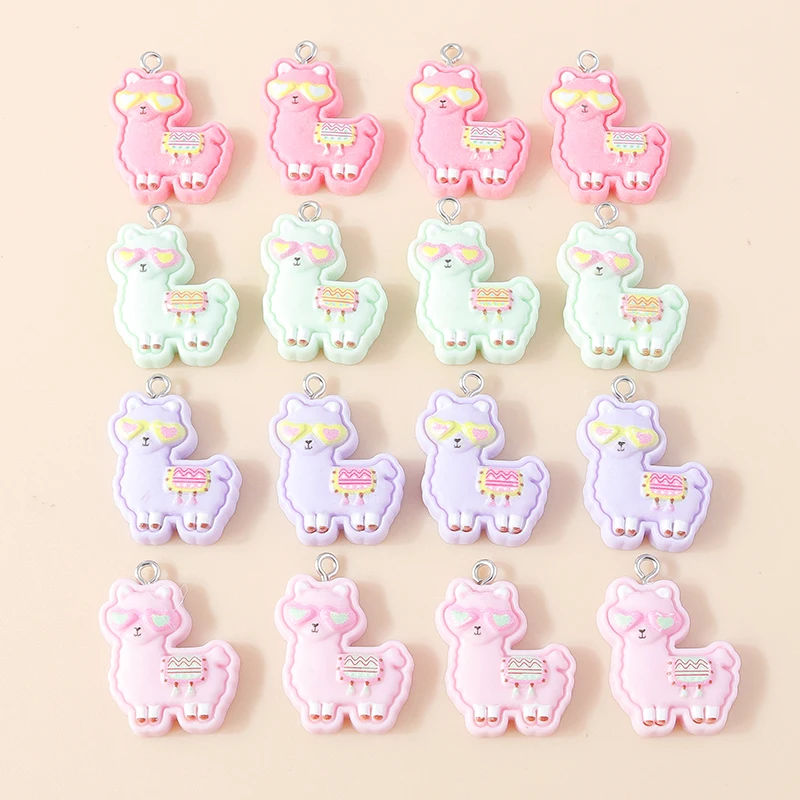 Leslie 15 Stück neue Kawaii-Harz-Alpaka-Charms für Tropfen-Ohrringe, DIY-Armband, Halskette, Schmuckherstellung, handgefertigte Anhänger – Detail 2