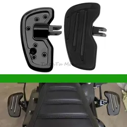 2x Motorcycle Adjustable Non-slip Front Floorboards Black Aluminum Metal+Rubber Footrests For Harley Davidson Softail Sportster