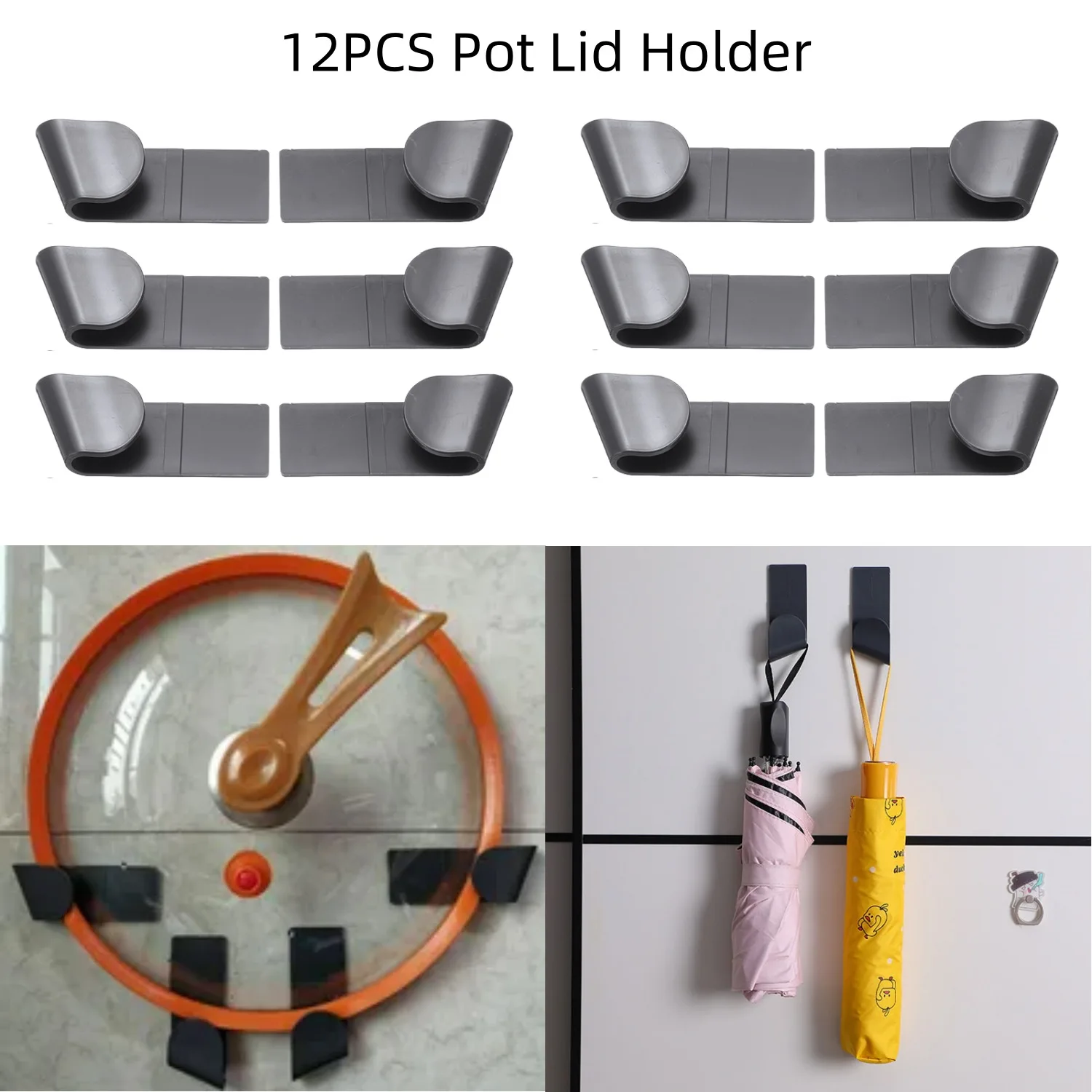 6Pairs Selbstklebende Topf Deckel Organizer Rack Wand-Montiert Kein Stanzen Haushalt Küche Lagerung Halter Pfanne Deckel topf Abdeckung Rack