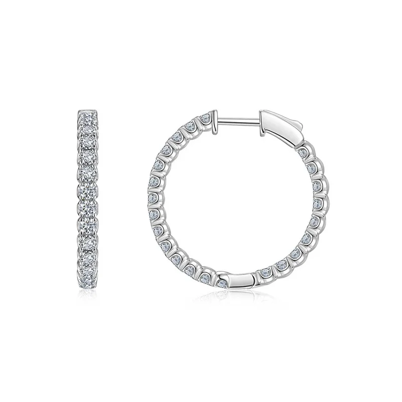 ZFSILVER Trendy s925 Silver Moissanite Classic Exquisite  Earring Charms Women Accessories Jewelry Gift SE14230-W