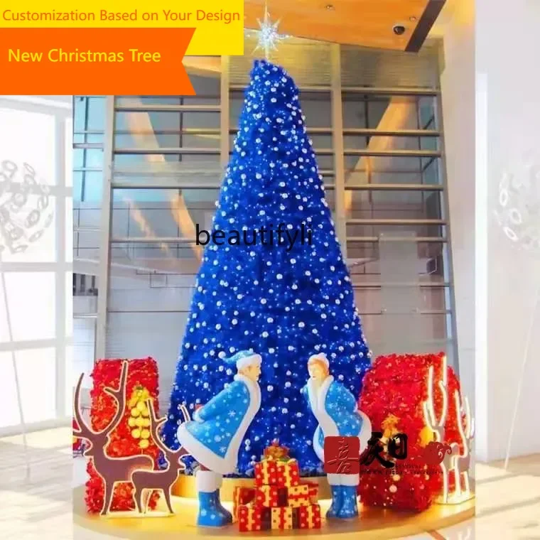 A95 Modern creative large frame Christmas tree, Christmas outdoor blue decorative tree decoration