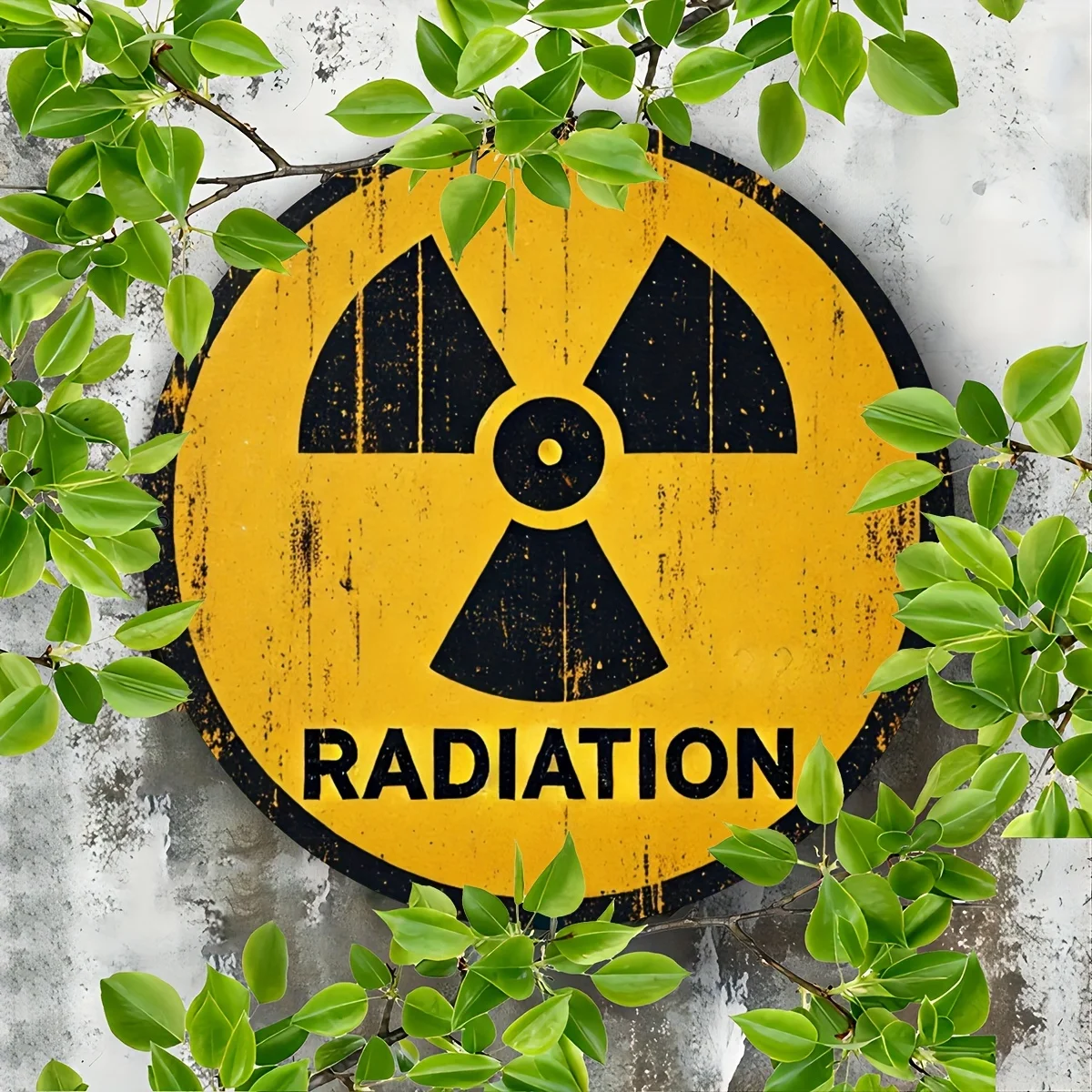 Tin Sign - Radiation Warning Print Vintage Durable Metal Plaque Wall Decor, Home Office Bar Man Cave Wall Art