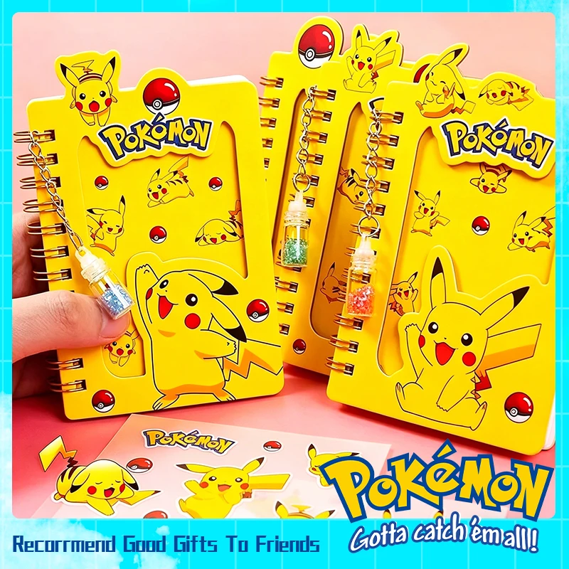 Niedliches Pokemon Pikachu Notizbuch Spiralgebunden Anime Tagebuch Schreibblock für Schule Studenten Büro Schreibwaren Geschenkset