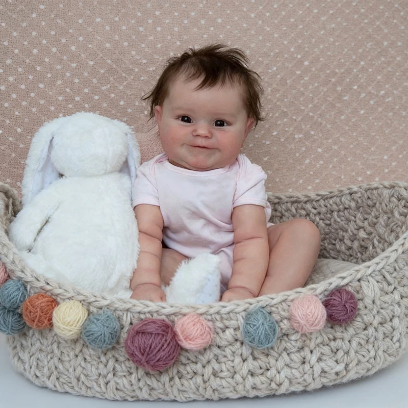 NPK 19'' High Quality Hand-painting 3D Skin with Many Detailed Veins Reborn Maddie Soft Body Lifelike Baby Collectible Art Doll