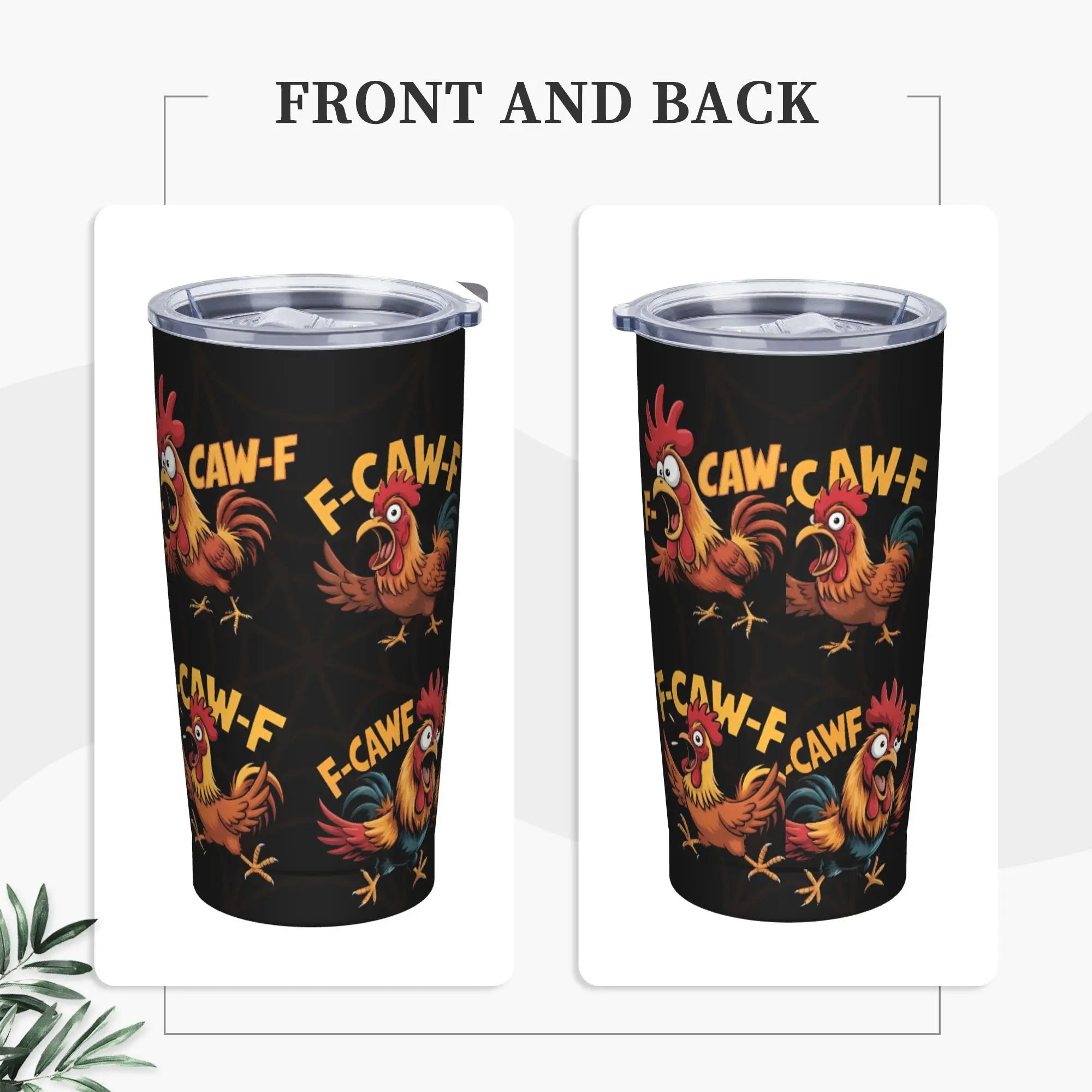 Stainless Steel Tumbler F Caw F Thermal Mug Chickens Turkey Keep Heat Hot Drinks Car Mugs Driving Design Water Bottle