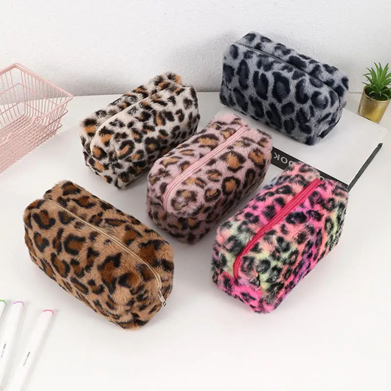 Leopard Print Makeup Bags for Women Soft Travel Cosmetic Bag Organizer Case Lady Girls Make Up Case Necessaries Handbags Case