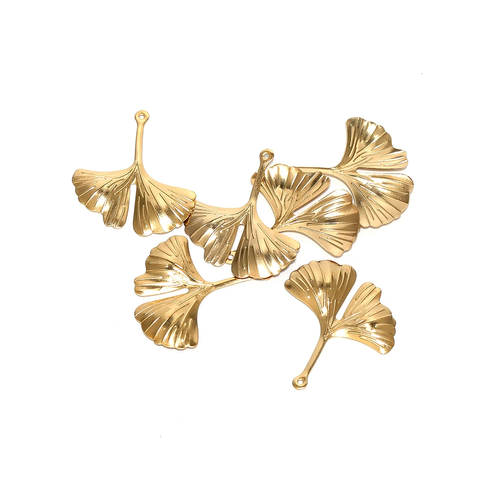 20Pcs Stainless Steel Flowers Leaf Texture Flake Charms DIY Jewelry Making Connector Earrings Necklace Findings