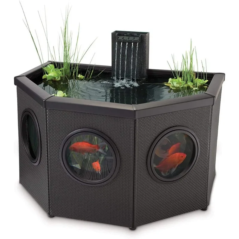 Affinity Half-Moon No-Standing Pond, Water Feature Pool, Includes Inpond 5 in 1 300 Pond & Water Pump with UV Clarifier