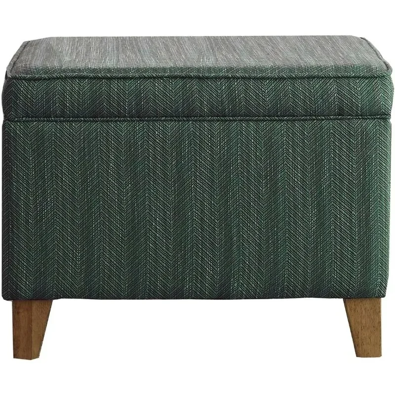 Home Decor | Medium Square Storage Ottoman with Hinged Lid | Ottoman with Storage for Living Room & Bedroom