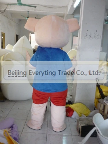 New Adult Hot Sale Foam Cute Blue Pig Cartoon Mascot Costume Plush Christmas Fancy Dress Halloween Mascot Costume