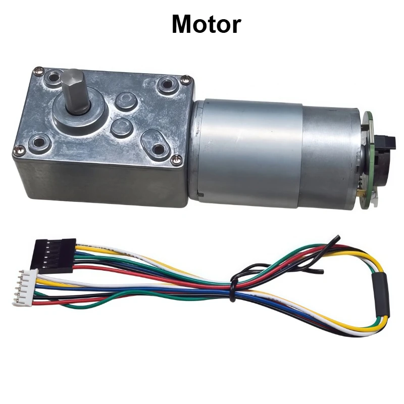 5840-555 Worm Drive Motor with Hall Encoder Adjustable Speed Forward  Reverse Rotation DC12/24V Self-locking Motor High Torque