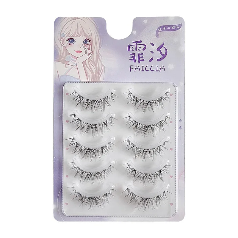 DIY Thick Cross False Eyelash Manga Fairy Eyelash Extension Transparent Stem Soft Fluffy Beauty Makeup Eyelash Tool Reusable