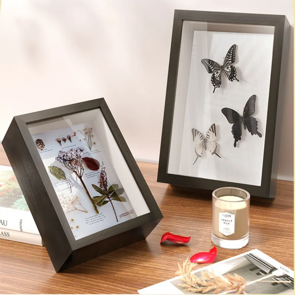 Floating Wood Dried Range Deep Box Display Box Picture Memory Case Photo Display Frame Box