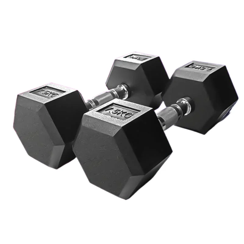 

Multi Functional Rubber Coated Dumbbell Fixed for Men's Fitness Center Hexagonal Rubber Coated Dumbbell 30kg Rubber Dumbbell