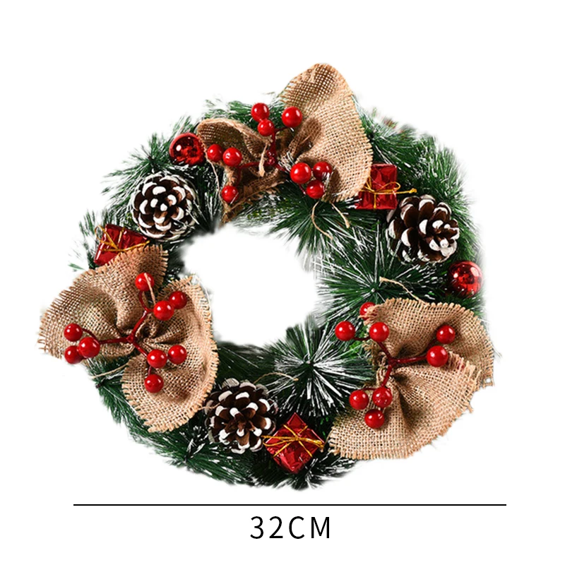 Christmas Decoration Handmade Simulation Christmas Wreath Door Hanging Window Props Exquisite High Quality Home Decor