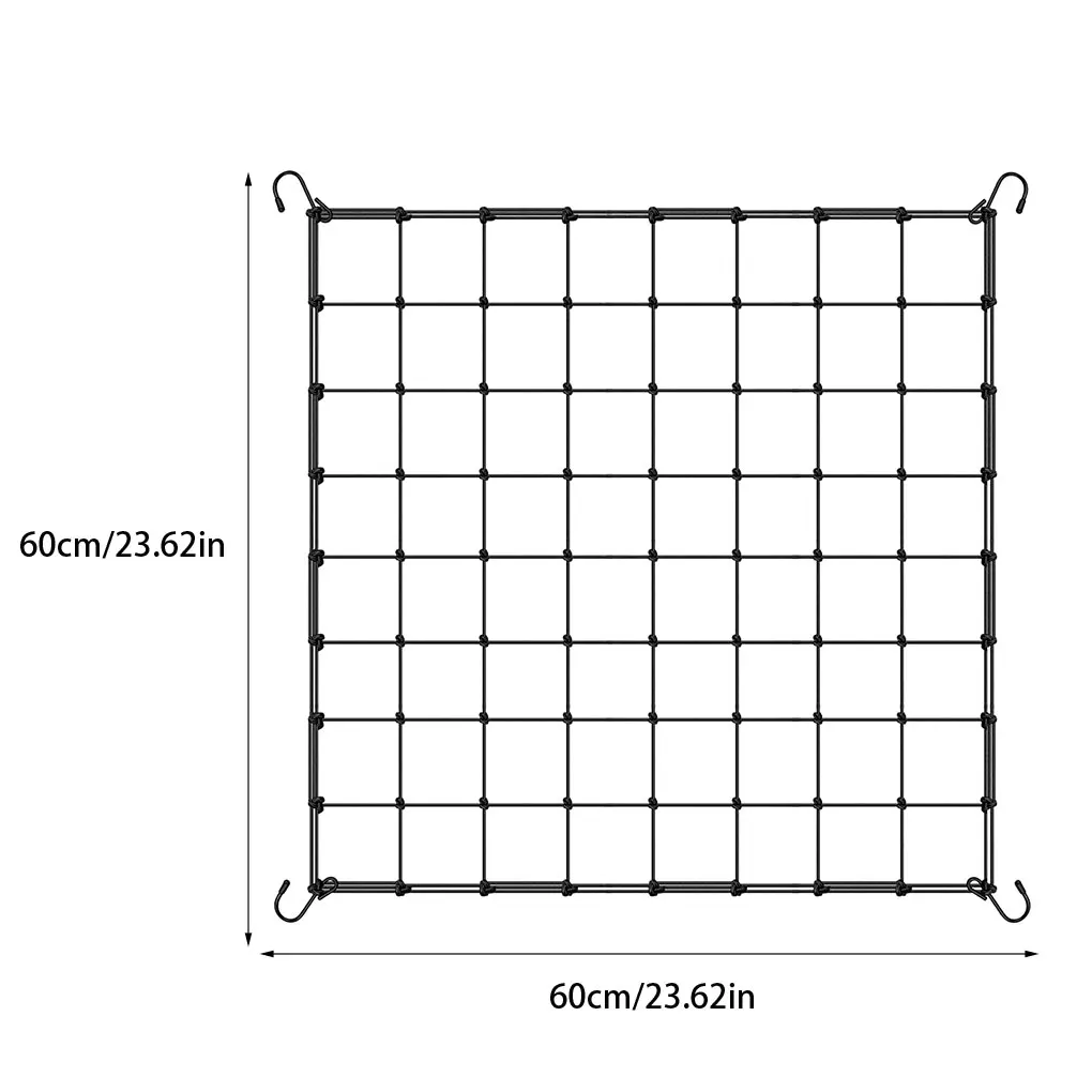 ABS Network Plant Net Trellis Netting Scrog Net with 4 Hooks Simple Installation Cucumber Gardening Horticulture Heavy-Duty Net