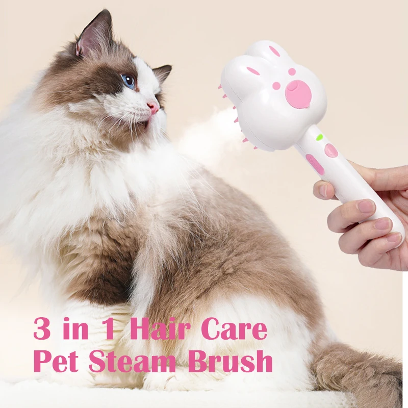 

3 In1 Dog Cat Steamy Brush Spray Massage Pet Grooming Comb Hair Removal Cat Comb Cat Hair Brush Pets Dogs Accessories