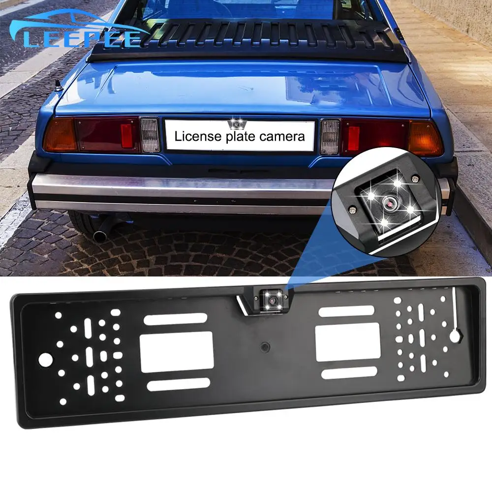 Car Rear View Camera Parking Assistance Kit European Car License Plate Frame 4/8 LED Night Vision Auto Accessories