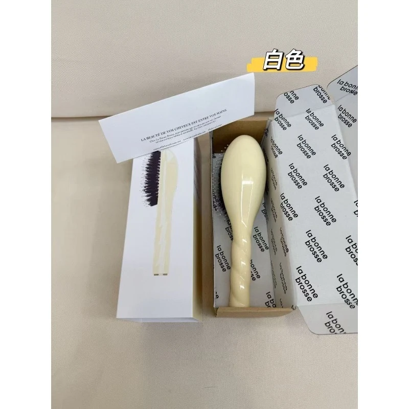 

Pig bristle hair comb, hair care airbag comb, macaron large